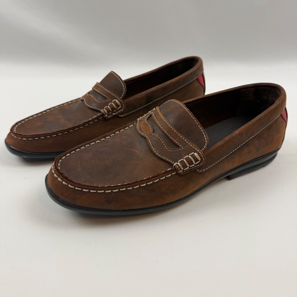 FootJoy Mens Club Casuals Penny Loafer Brown Red Leather Shoes 79011 Size 10 M